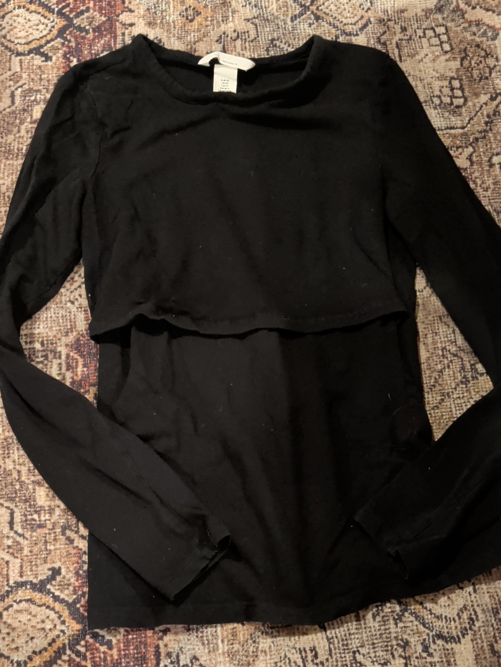H&M Black Long-Sleeve Layered Nursing Tee